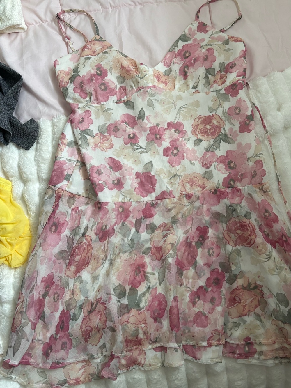 Hollister Pink Floral Spaghetti-Strap Dress